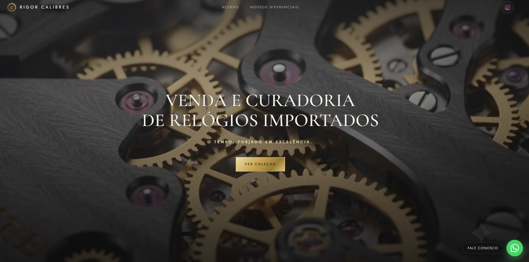 Home do site da Rigor Calibres